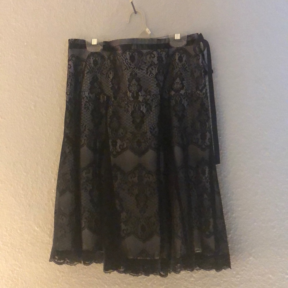 Mini a-line skirt with lace overlay